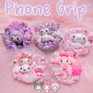 Cute Decoden Phone Grip, Phone Charm, Phone Accessories, Phone Stand,  Kawaii Pink, Kindle Accessories