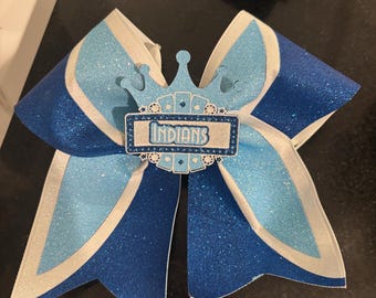 Custom bow, glitter,  bow center, personalized name.