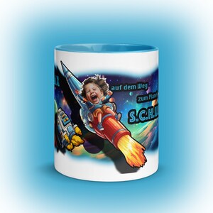 Name cup school child / with text and picture / rocket / personalized gift / back to school cup start of school / school enrollment young children
