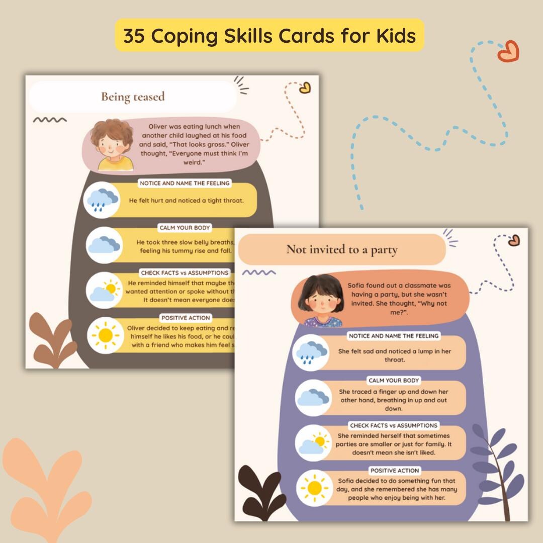 Coping Skills Cards for Kids | Social Emotional Learning Stories ...