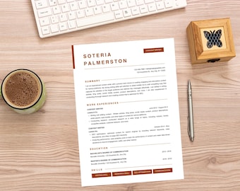 Professional Resume Template, Modern Resume, CV Template, Executive Resume, Curriculum Vitae, Instant Download, Digital Resume Template