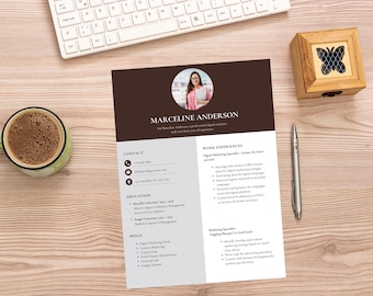 Professional Resume Template, Modern Resume, CV Template, Executive Resume, Curriculum Vitae, Instant Download, Digital Resume Template