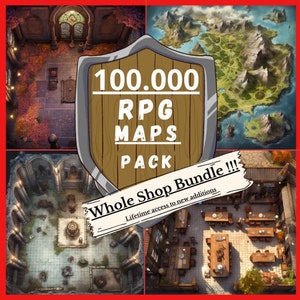 Lot de 100 000 cartes de bataille du DnD, donjons et dragons, carte de bataille, cadeau dnd pour Dungeon Master, cadeau dnd, tuile imprimable du DND terrain image 1