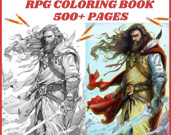 RPG Coloring Book For Adults Digital Coloring Book Coloring Pages Adult coloring Printable dnd Coloring Book Digital PDF Printable dnd