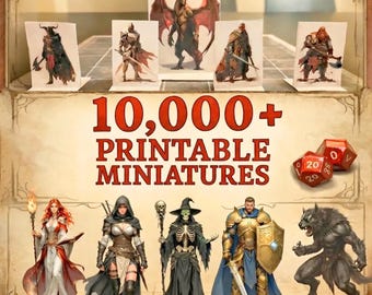 10,000+ Printable Paper Minis for DnD and Pathfinder: The Ultimate Mega Bundle of Foldable Tabletop RPG Miniatures