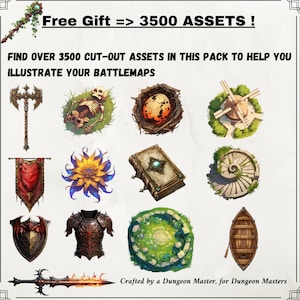 Lot de 100 000 cartes de bataille du DnD, donjons et dragons, carte de bataille, cadeau dnd pour Dungeon Master, cadeau dnd, tuile imprimable du DND terrain image 6