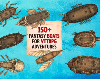 150+ Fantasy Ship Battlemaps for VTT TTRPG Adventures – Ocean Boat Maps Assets for dnd games (Digital Download)