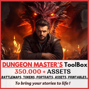 350.000 D&D-Karten und gesamtes Shop-Paket - Dungeon Master's Toolbox - Digitale und druckbare Dnd-Requisiten, Dnd-Battle Maps, Dungeon-Master-Geschenk