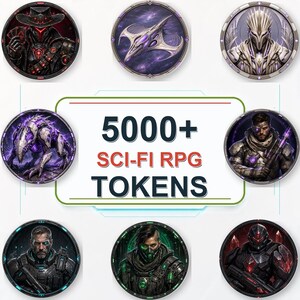 5000 Sci-Fi Token Pack – Digital Circular Futuristic Tokens, Virtual Tabletop,Roll20 and Founcdryvtt compatible image 7
