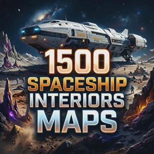 1500 スターシップ マップ、宇宙船内部バトルマップ、SF RPG マップ、エイリアンシップ RPG、TRPG SF バトルマップ、未来的な RPG マップ、