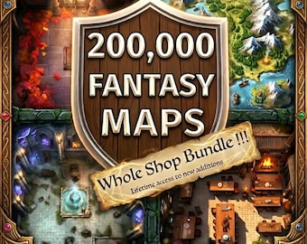 200,000+ RPG Map Bundle – Fantasy RPG battleMaps,  fantasy  terrain , dnd 5e compatible maps, pathfinder maps, medfan custom maps