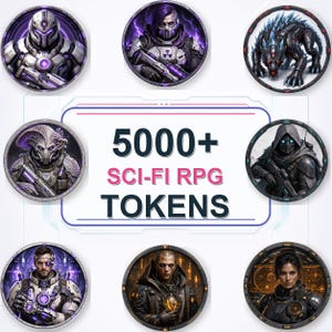 5000 Sci-Fi Token Pack – Digital Circular Futuristic Tokens, Virtual Tabletop,Roll20 and Founcdryvtt compatible image 14