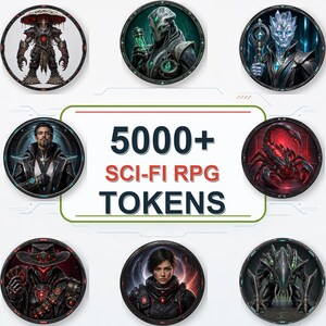 5000 Sci-Fi Token Pack – Digital Circular Futuristic Tokens, Virtual Tabletop,Roll20 and Founcdryvtt compatible image 17