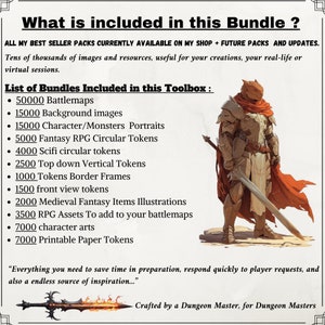 Kit de herramientas de Dungeon Master: 120000 activos, mapa dnd, terreno dnd, mapas de batalla dnd, elementos de rol, fichas dnd, ilustraciones de personajes, terreno, imagen 2