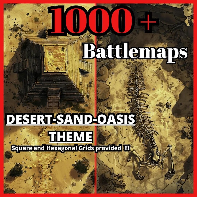 1000 Desert Fantasy Maps Sand and Dune RPG Maps | Tabletop Map Pack ...