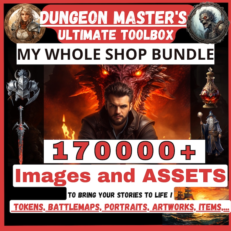 Lot de 100 000 cartes de bataille du DnD, donjons et dragons, carte de bataille, cadeau dnd pour Dungeon Master, cadeau dnd, tuile imprimable du DND terrain image 10