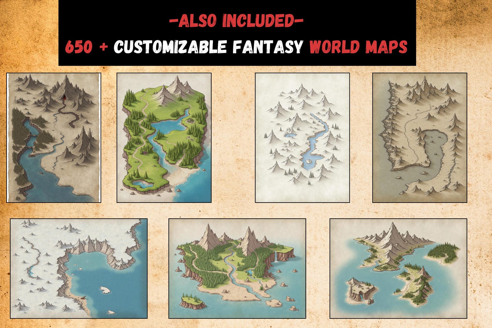 Procreate Fantasy Map Making Brush Kit: 16,000+ RPG Stamps and Brushes ...