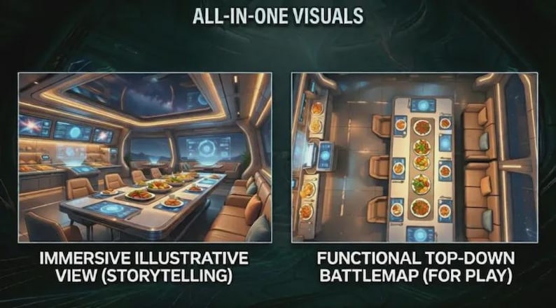 1500 STARSHIP MAPS, Spaceship Interior Battlemaps, Scifi RPG Maps ...