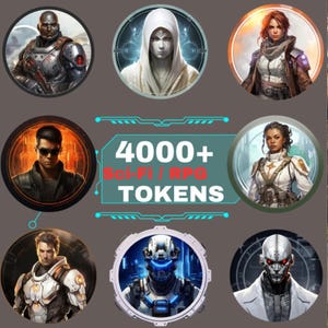 4000 Sci-Fi and Cyberpunk Token Pack – Fantasy Digital Character Art, Tabletop, Circular Tokens, ready to play
