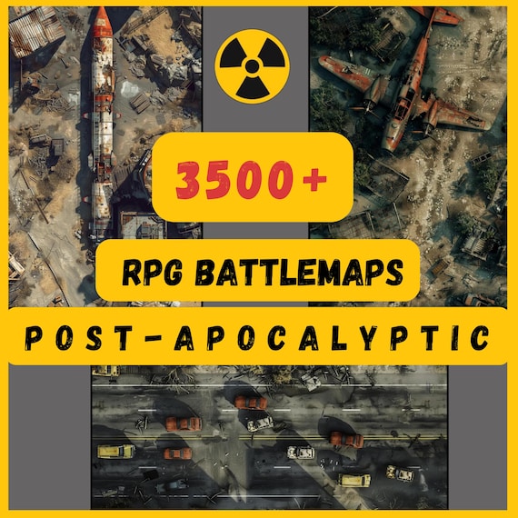 3500 Nuclear Fallout Maps,  Post-Apocalyptic BattleMaps RPG and wastelands maps, fantasy post apo maps (Digital Download)