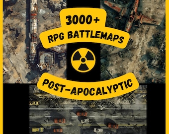 Lot de 3000 cartes de bataille post-apocalyptiques D&D Maps RPG fantasy Battlemap dnd Dungeon Master cadeau Dnd cadeau Dnd terrain imprimable DND tuile