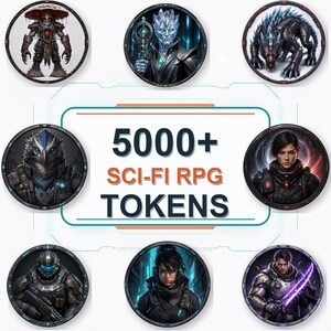 5000 Sci-Fi Token Pack – Digital Circular Futuristic Tokens, Virtual Tabletop,Roll20 and Founcdryvtt compatible image 6