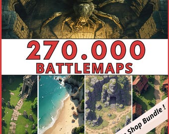 270.000 DnD Battlemaps for Fantasy Games and oher styles + backdrop Bundle,  for game masters and foundry vtt or Roll20