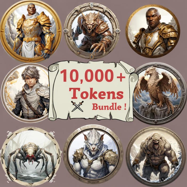 Machine Circle Token 10,000+ Circular Tokens for Digital RPG and Printable Tabletop Fantasy ...