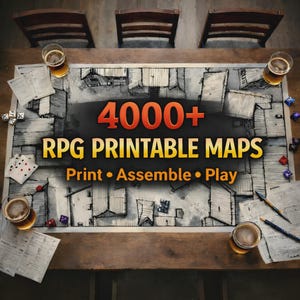 RPG Printable Tiles – 4000 Printable Modular Terrains, various places, Dungeon Tiles & Battlemats