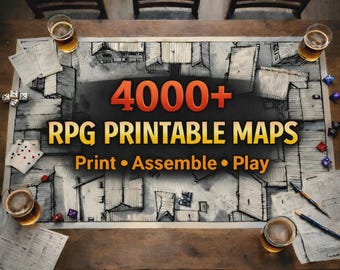 RPG Printable Tiles – 4000 Printable Modular Terrains, various places, Dungeon Tiles & Battlemats