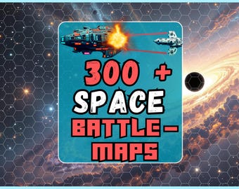 300+ Space View Battlemaps, Maps with or without grids for spaceship RPG Battles, space opera rpg, starship battles digital maps