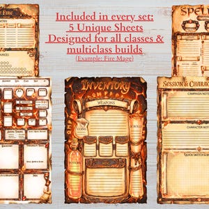 Karakterbladen BUNDEL Compatibel met DnD 5e en verschillende andere RPG's (70+ stijlen) afbeelding 11