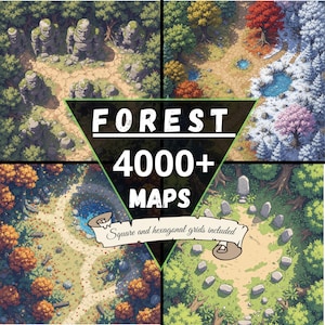 4000+ DnD  Forest Maps Woodlands Battlemaps, Woods Maps with grids included, RPG fantasy maps,Digital  Maps,Foundry ,Roll20 map,RPG Maps