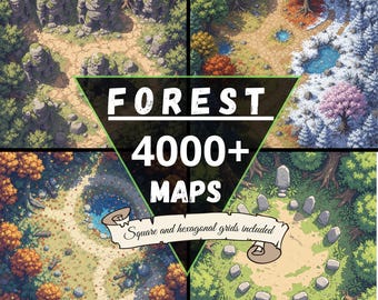4000+ Forest Battlemaps  fantasy Maps: Clairings, Woodlands, Digital Download, works on Foundryvtt, Roll20