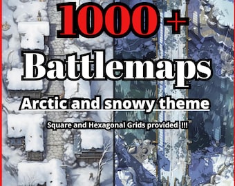 1000+ Arctic and Snowy DnD Maps  Bundle map rpg Battlemap dnd Dungeon Master gift dnd gift Dnd terrain printable dnd tile