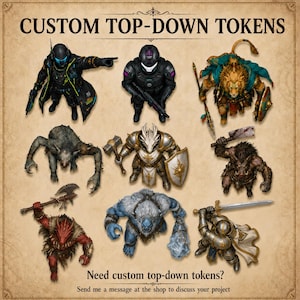 4500 Top-down Fantasy Tokens, Overhead Creature Art for Dnd Games, Game ...