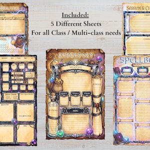 Karakterbladen BUNDEL Compatibel met DnD 5e en verschillende andere RPG's (70+ stijlen) afbeelding 13