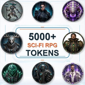 5000 Sci-Fi Token Pack – Digital Circular Futuristic Tokens, Virtual Tabletop,Roll20 and Founcdryvtt compatible image 4