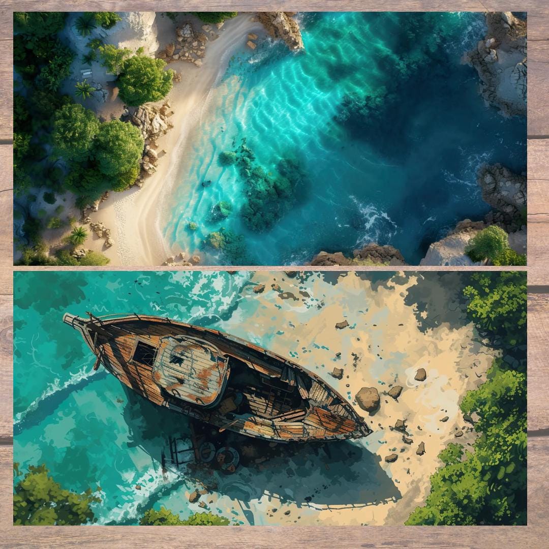 Fanatsy Mapbook Water Fantasy Map Bundle – 800 Beach, Boat & Pirate Battlemaps | Tabletop RPG ...