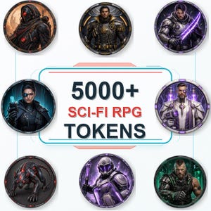 5000 Sci-Fi Token Pack – Digital Circular Futuristic Tokens, Virtual Tabletop,Roll20 and Founcdryvtt compatible image 19