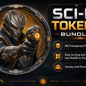 5000 Sci-Fi Token Pack – Digital Circular Futuristic Tokens, Virtual Tabletop,Roll20 and Founcdryvtt compatible image 2