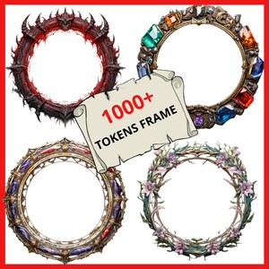 1000 dnd Token Border Frame Pack, RPG tokens, Dungeon Master, RPG gifts, RPG character sheet, Adventure journal, dnd character sheet image 6
