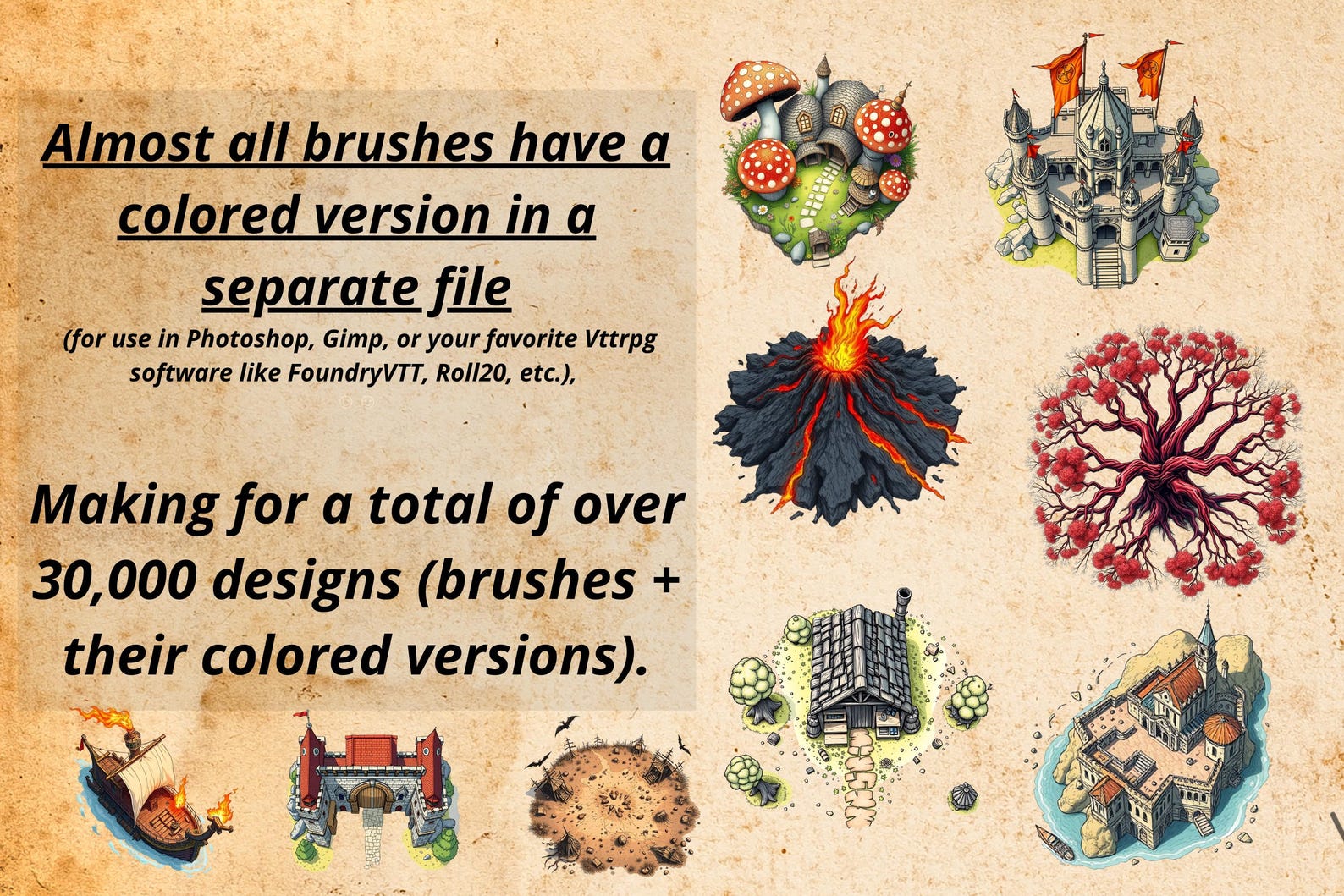 Procreate Fantasy Map Making Brush Kit: 16,000+ RPG Stamps and Brushes ...