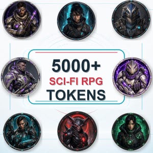 5000 Sci-Fi Token Pack – Digital Circular Futuristic Tokens, Virtual Tabletop,Roll20 and Founcdryvtt compatible image 13