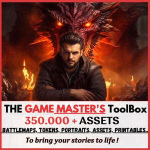 Ultimate Game Master&#39;s Toolbox - 350000 varied Digital RPG assets, fantasy Maps, Tokens, printables, My whole shop bundle (all my packs)