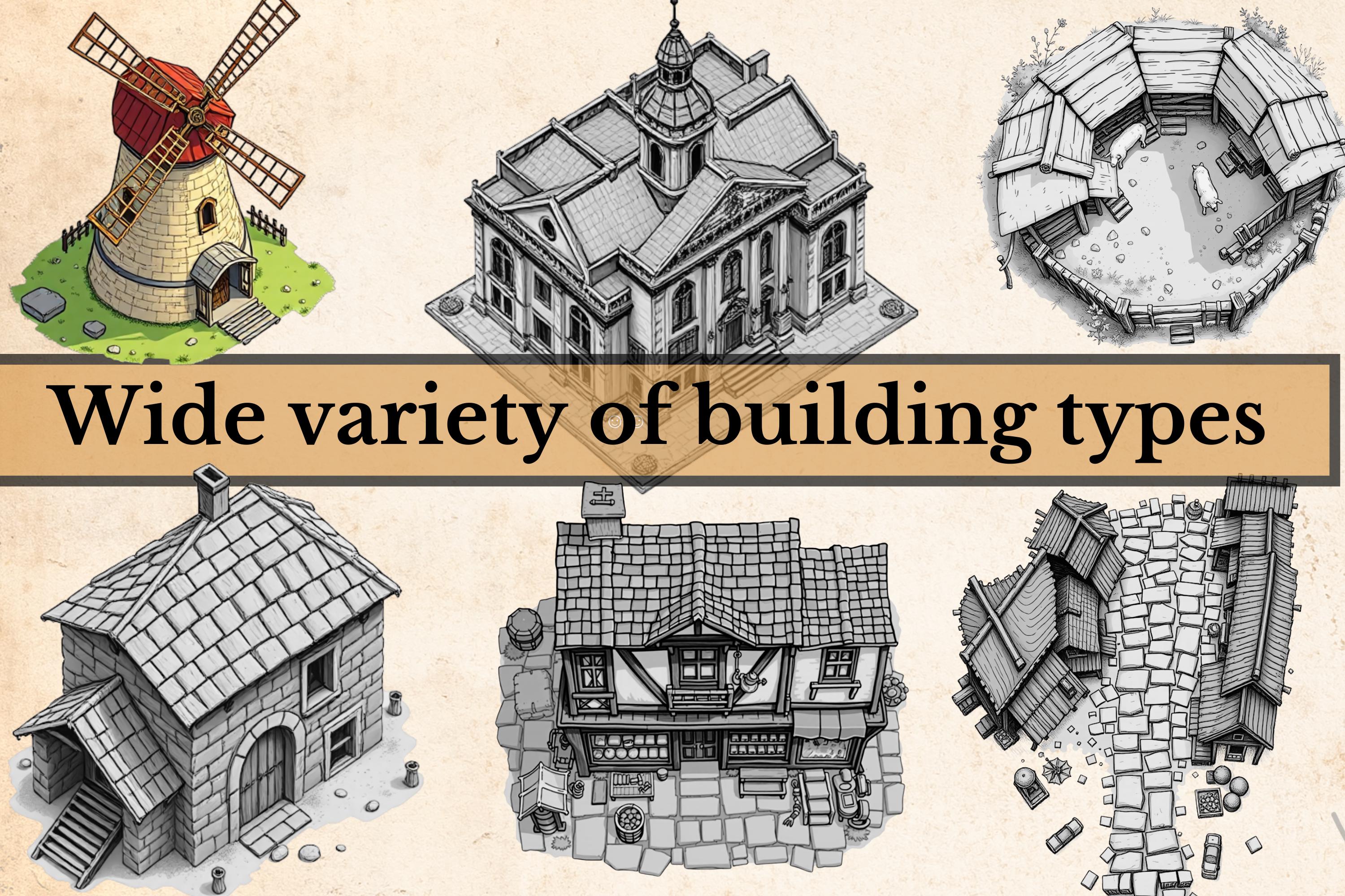 Procreate Map. House 5000 Procreate Brushes for Fantasy Map Making – City & Town Stamps ...