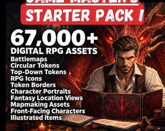 Puede incluir: Una colección digital titulada GAME MASTER'S STARTER PACK que incluye más de 67.000 activos digitales de RPG, como mapas de batalla, fichas, iconos, retratos de personajes y recursos para crear mapas.