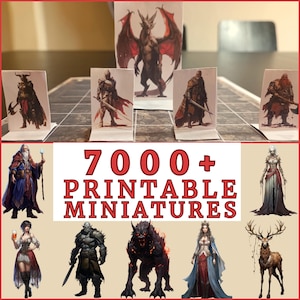 7000 RPG Easily Printable Tabletop paper Miniatures, accessories  for ttrpg game, bord game , role playing games,  rpg mini dnd miniature