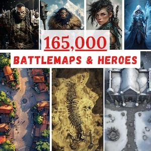 165,000+ Fantasy maps Bundle, hundreds of RPG maps forest maps village maps town maps arena maps dungeon maps cave pirate map castle map