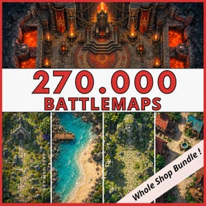 270,000 Battlemaps Bundle – Fantasy , Cyberpunk, Post apocalyptic, Sci-fi, RPG Battle Maps for Dungeon Masters